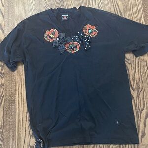 Polo Ralph Lauren Navy Tee with Floral Accents